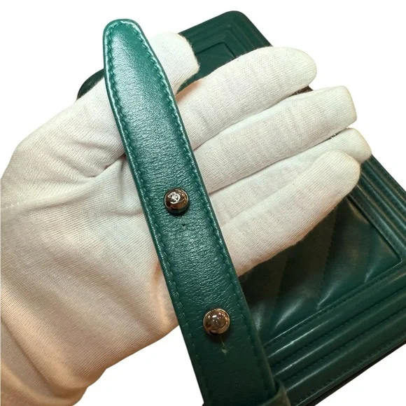 RARE Chanel Boy Bag: Medium Size, Dark Teal Leather *AUTHENTICATED* - Picture 14 of 16